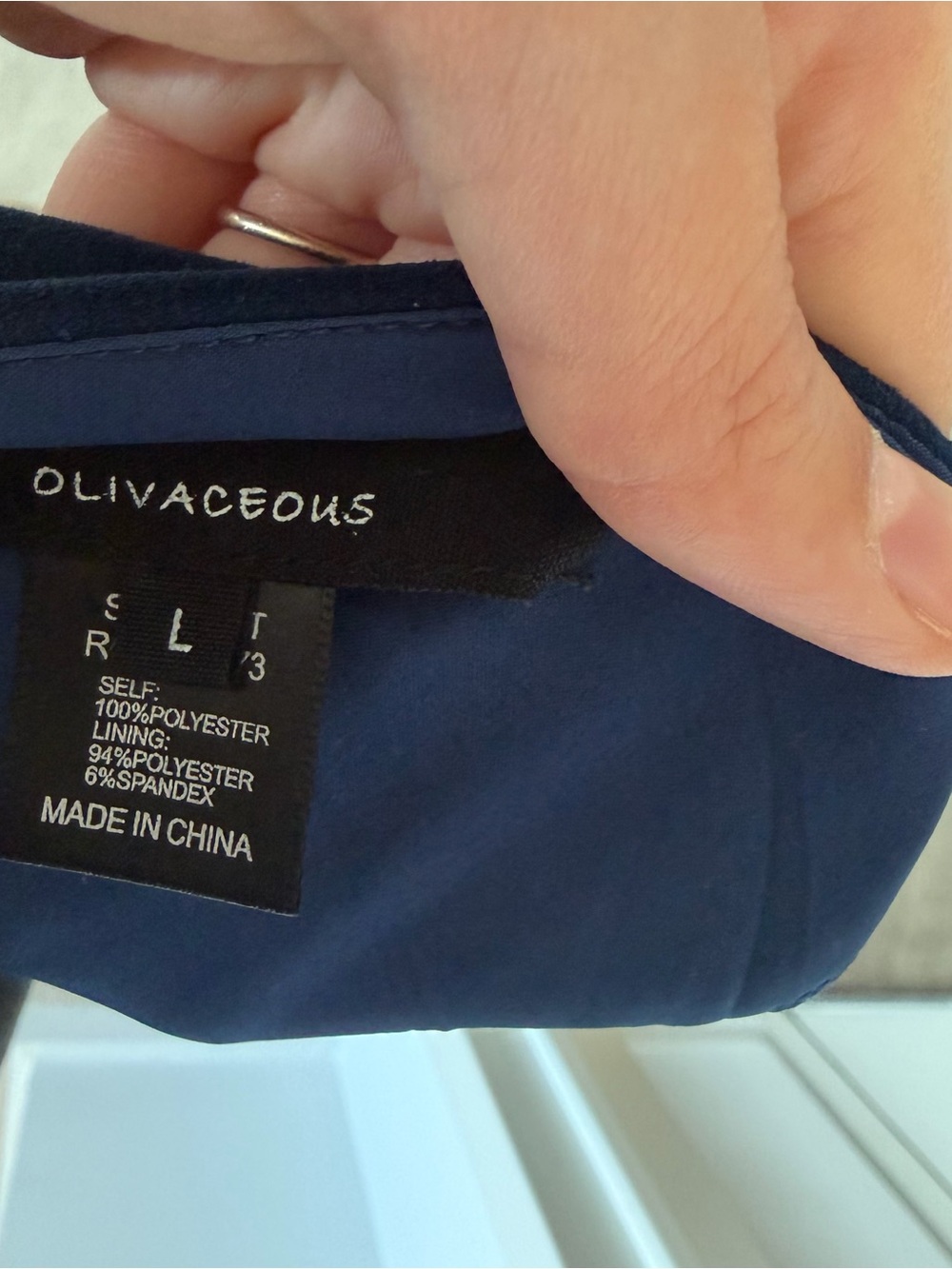 Olivaceous Navy Blue High Neck Halter Top | Size L | Open Back | Flowy | NWOT - Picture 5 of 9